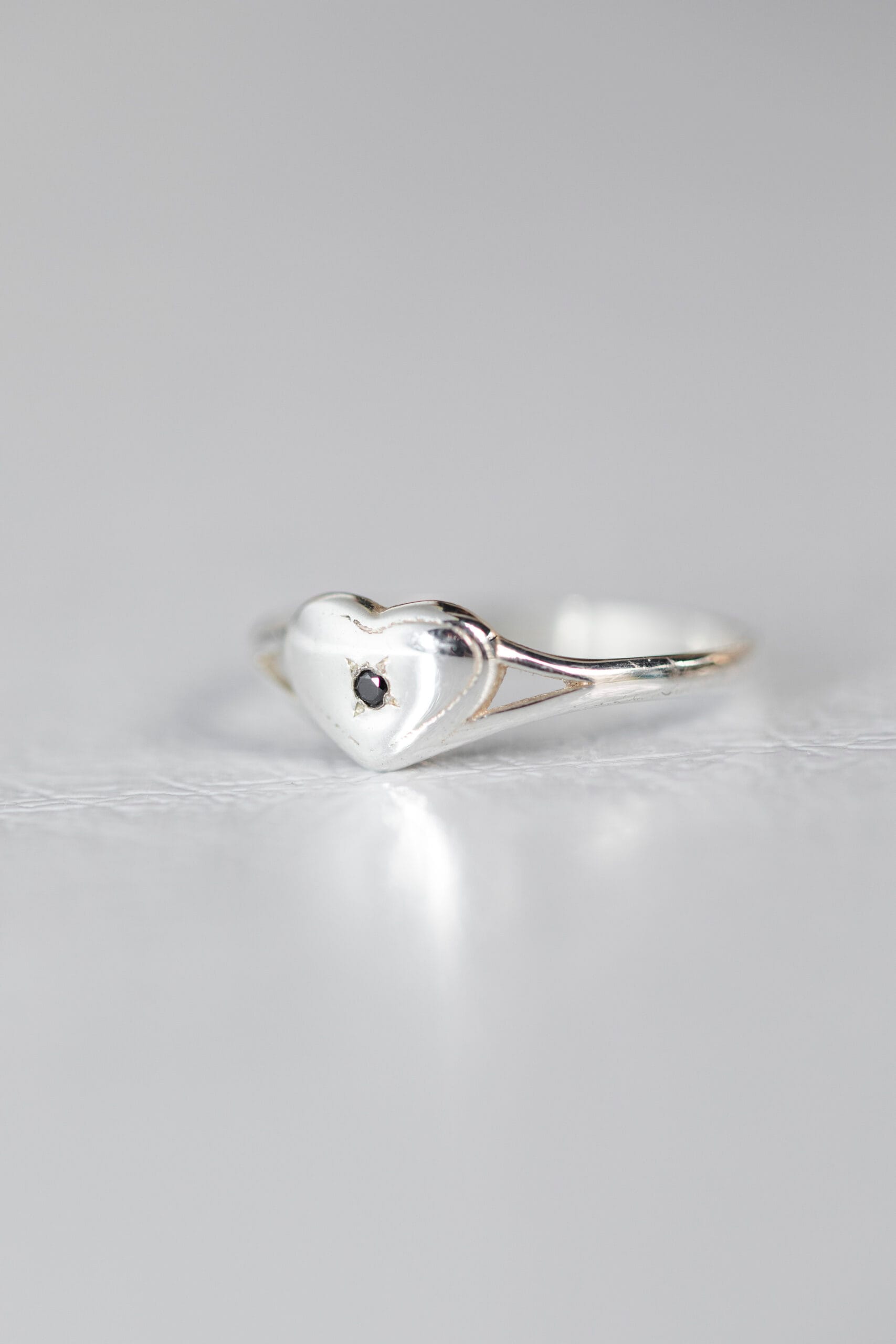 טבעת להלי | כסף/יהלום שחור